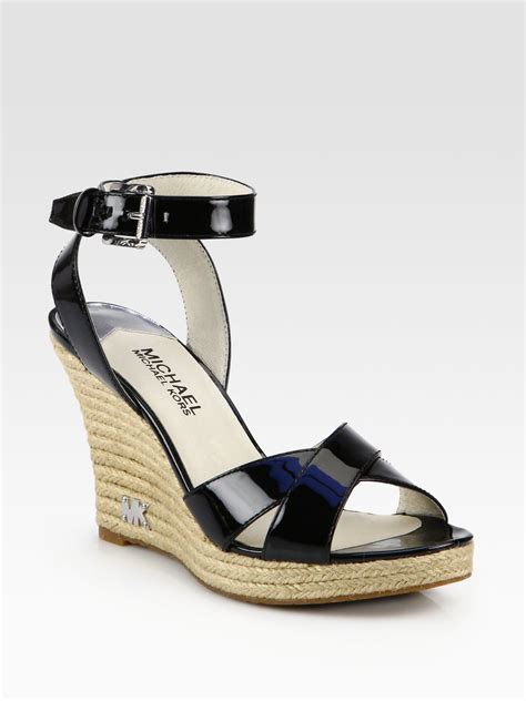 michael by michael kors patent leather thong wedge sandal|Michael Kors Wedge sandals for Women .